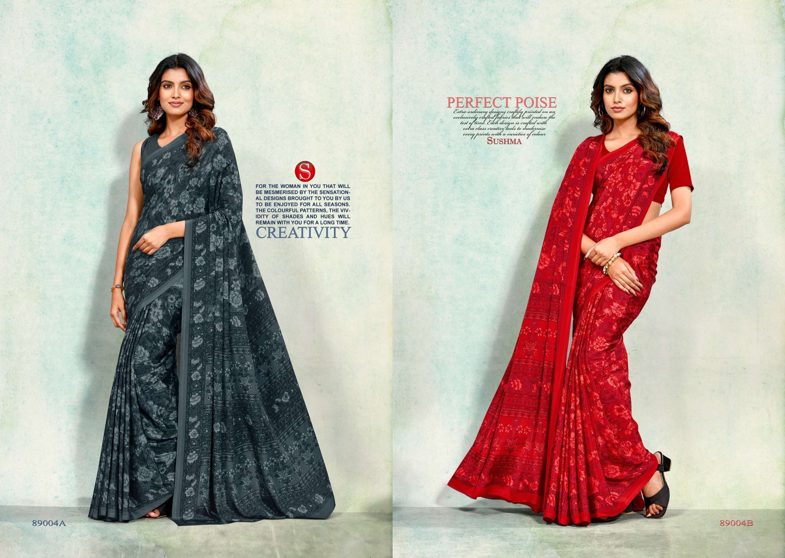 SUSHMA PETALS BRANDED CRAPE FABRIC SAREE COLLECTION DAILY WEAR INDIA SHOP 